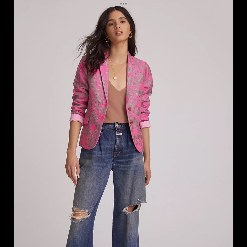 Anthropologie Pink Hutch Tailored Blazer